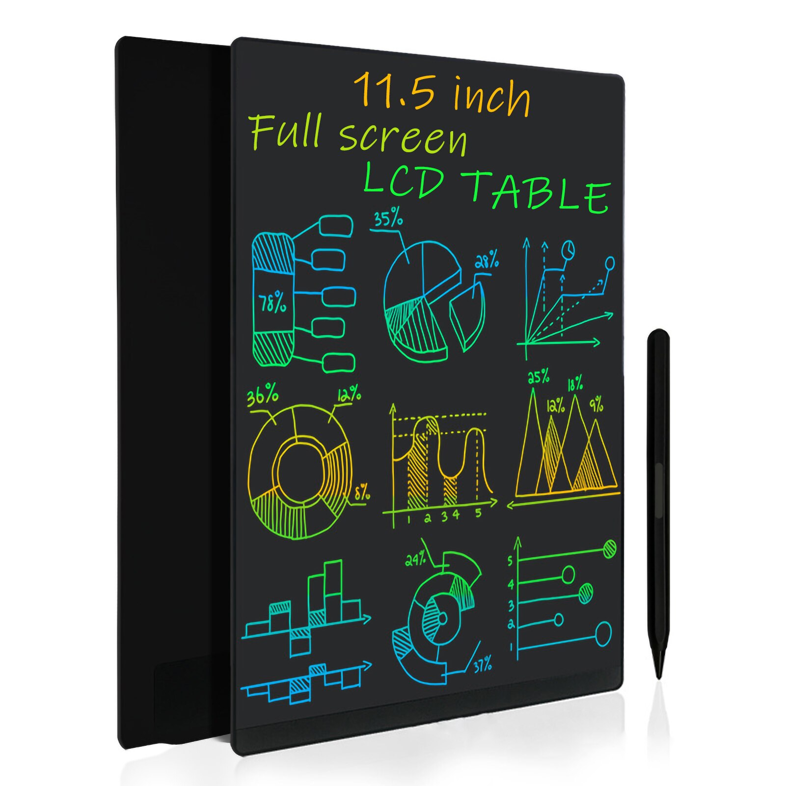 LCD Writing Tablet 11.5 Inch Color/Monochrome Screen with 2 Stylus Drawing Writing Taking Notes Leaving Messages: Color screen-B