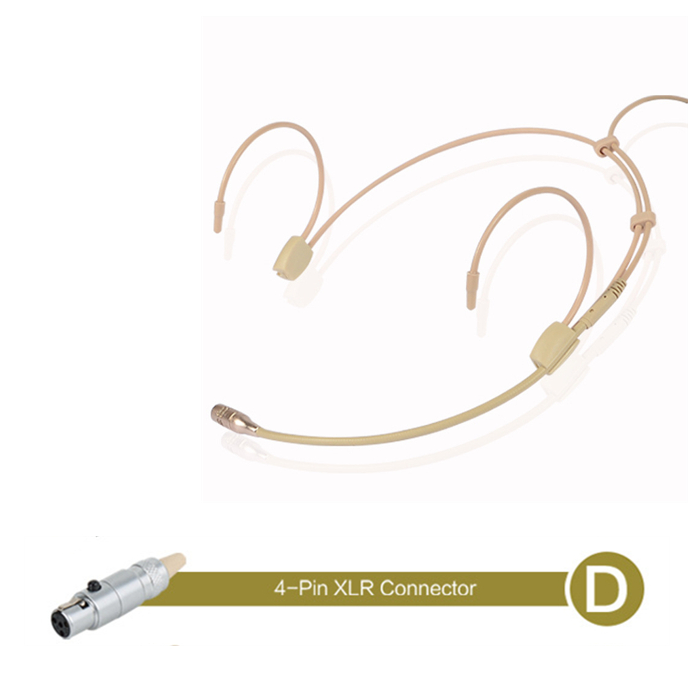Ear Hanging Headset Headworn Microphone Condenser Hypercardioid Mic For-Sennheiser For-Shure Wireless Microphone: grey