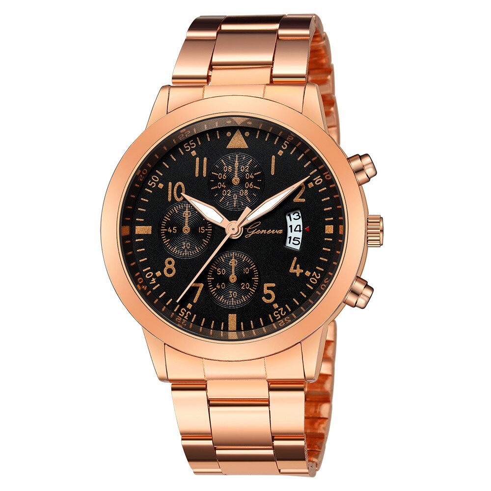 Montre-bracelet en acier inoxydable pour hommes, luxueuse, avec bracelet en maille, de: E