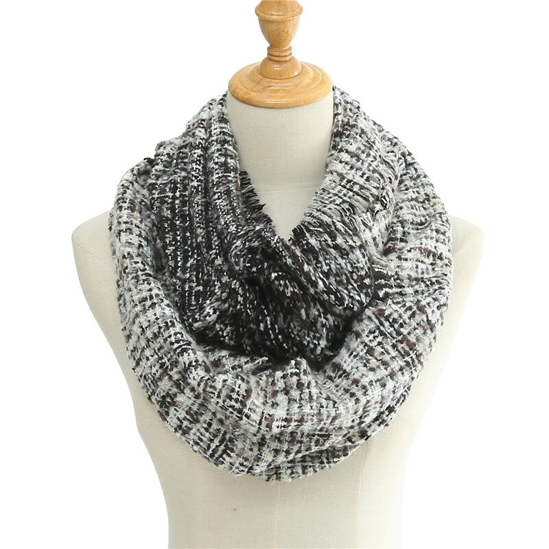 hiver écharpe femmes tricot cachemire Snood anneau cou foulards boucle femelle Bandana épais col écharpes