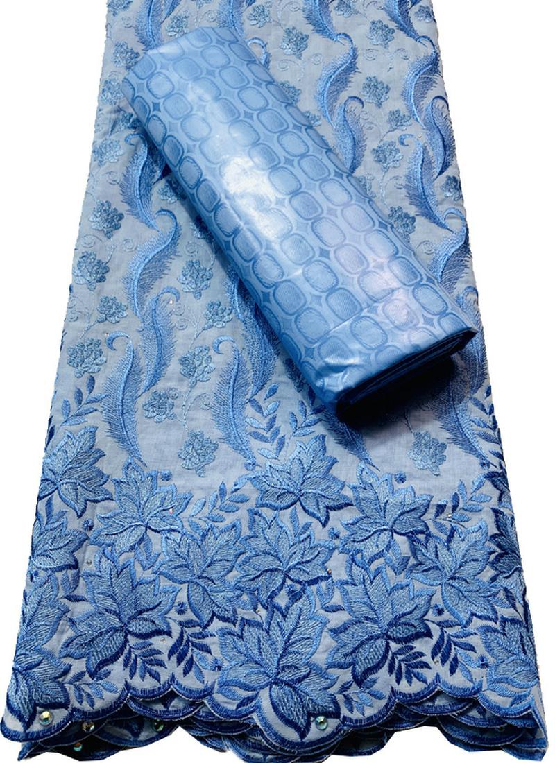 Ensemble de tissus Bazin Riche en dentelle suisse, Voile 2.5 + 2.5 Yards/ensemble, pour mariage africain, nouvelle guinée, ghana, YKM030, 2022