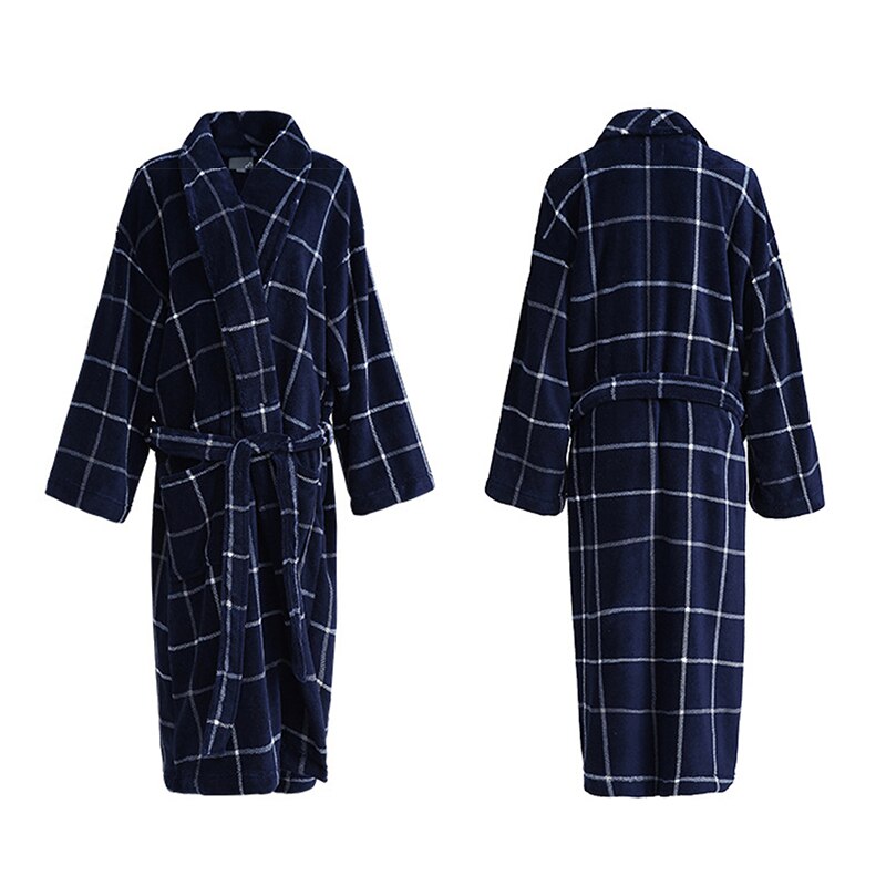 albornoz hombre kimono hombre Los de invierno Albornoz ropa de dormir pareja de franela gruesa de terciopelo traje de baño homewear con cinturón