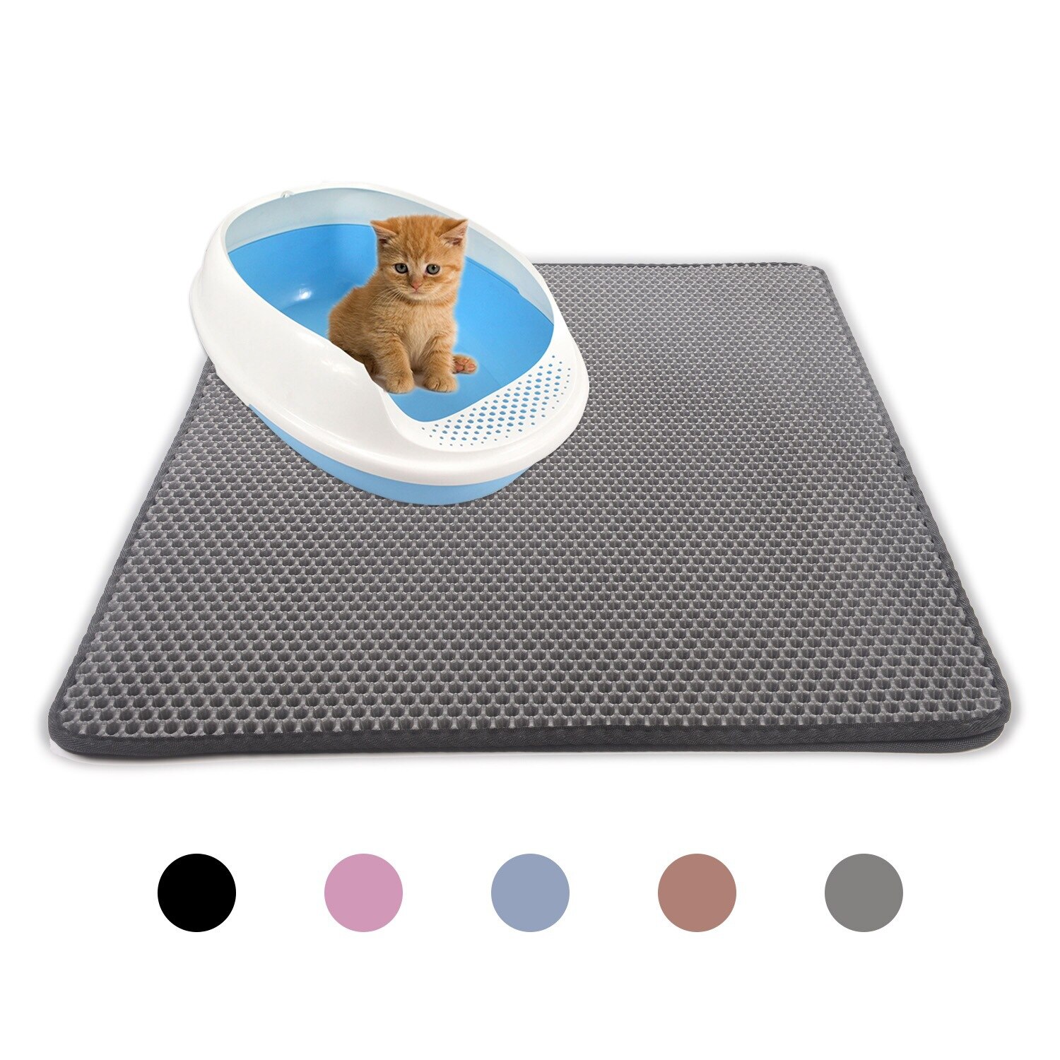 Haustiere Katzen Wurf matt Bett Haus Boden Doppel Schicht EVA Leder Wasserdichte Untere Fänger Heimat-matt Tragbare Tragbare Katze Produkte: grau / 40x50cm
