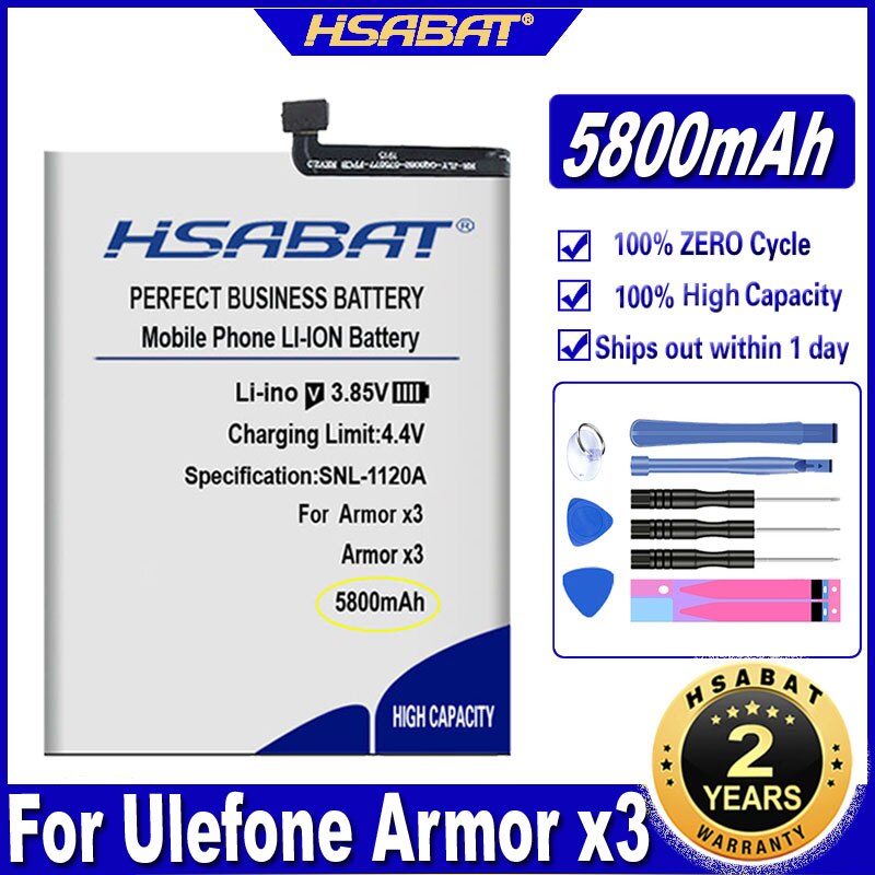 HSABAT-Batería Para Ulefone Armor 2, 3, 5, 3T, 3W, 6, 6E, 6S, 7, 7E, 8, 9, 9E, 11, X, X8, X6, 10, X2, X3, X5, X7, X7 Pro: for Armor X3 X5