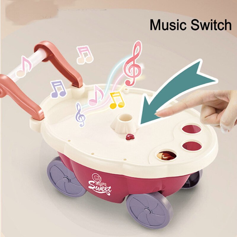 Let musik roterende is slik mini vogne sæt børnebutik shopping legetøj børn legetøj til piger