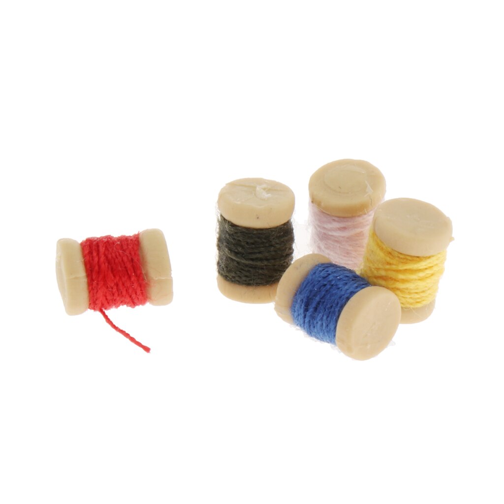 Poppenhuis Naaien Accessoires-Miniatuur Draad Spool - 1:12 Schaal-Voor Poppenhuis Decoratie Ornamenten Partij Gunsten