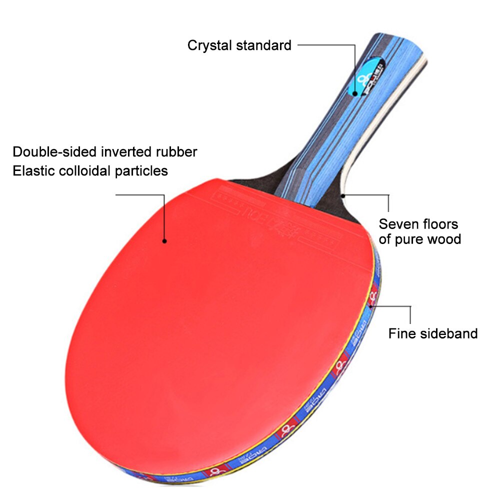 1 Pair Training Table Tennis Racket Bat Horizontal Pen-Hold With 3PCS Random Color Table Tennis Ping Pong