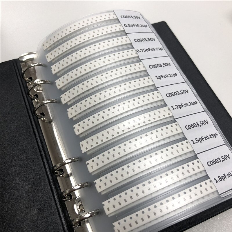 0603 Japan muRata SMD Capacitor Sample book Assorted Kit 90valuesx50pcs=4500pcs (0.5pF to 2.2uF)