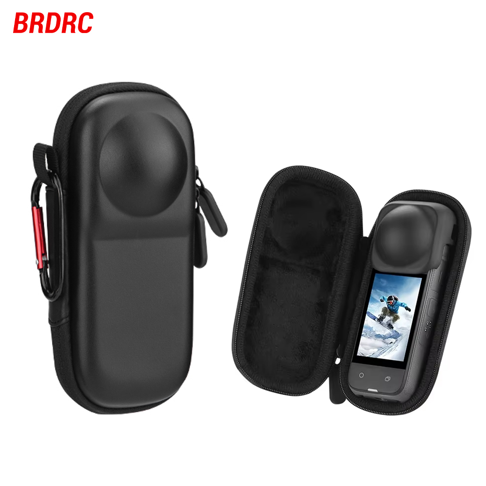BRDRC Mini-Tragetasche für Insta360 X5 X4, tragbare Karosserie-Aufbewahrungsbox, kratzfeste Tasche mit Karabiner, Sportkamera-Zubehör