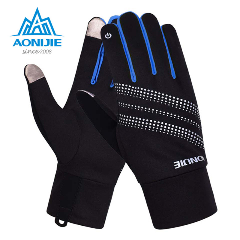 AONIJIE Outdoor Sport Handschoenen Fiets Handschoenen Winddicht Thermische Winter Handschoenen Touch Screen Handschoenen