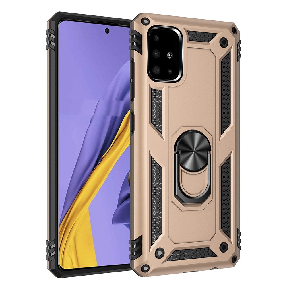 For Samsung Galaxy A51 Case Car Holder Mgnetic Ring Bracket Armor Cover For Samsung Galaxy A71 A50 A50S A30S Phone Cases: For Galaxy A50S / Gold