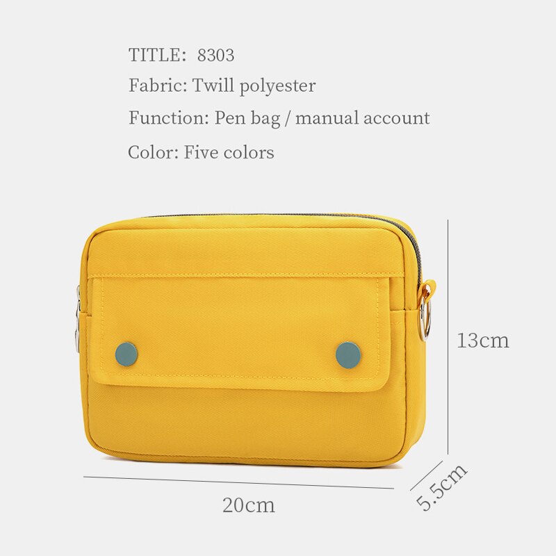 Solid Print ECO Zipper Pencil Bag For School Stationery Bag