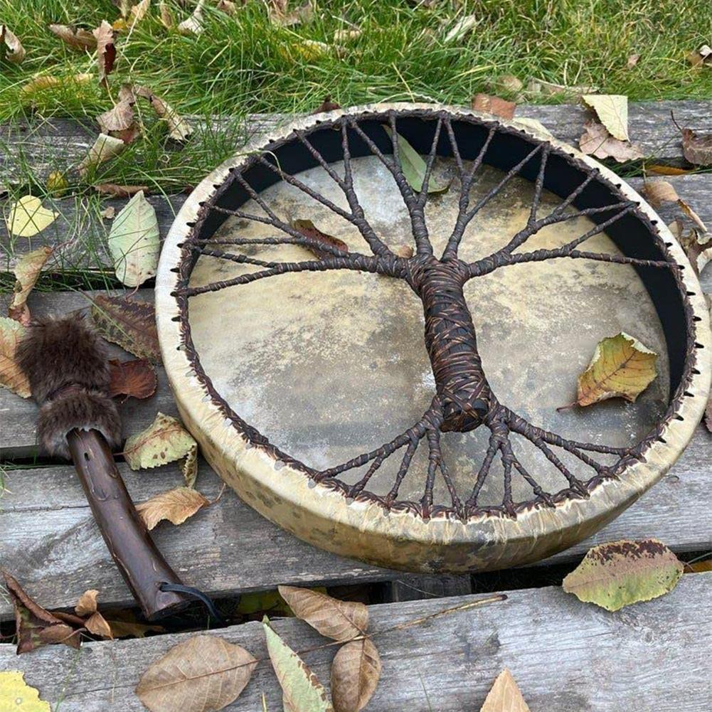 Tambour Shaman arbre de vie, tambour bohème fait à la main, esprit de tambour, musique, artisanat, ornement, de pâques, décoration de maison