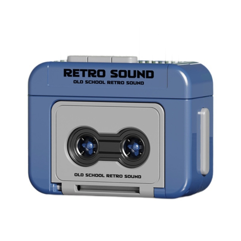 Retro Mini Cassettes Player Tape Recorders Small Music Player for On the Go Entertainment Recording Casual: Blue