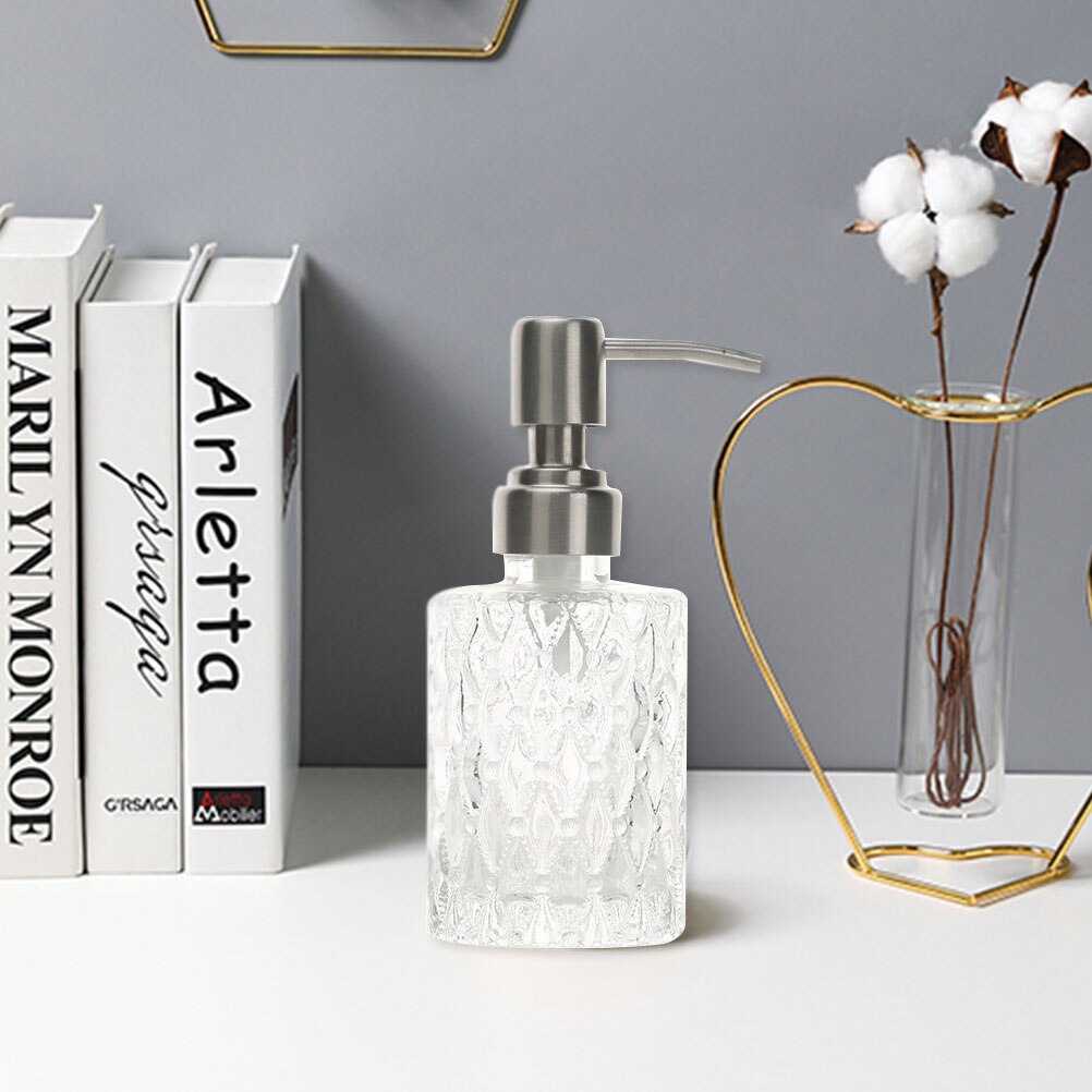Tomme glasflasker med lotionbeholdere toiletartikler flasker genopfyldelig shampoo emulsion flydende sæbebeholder ansigtsrensevæske