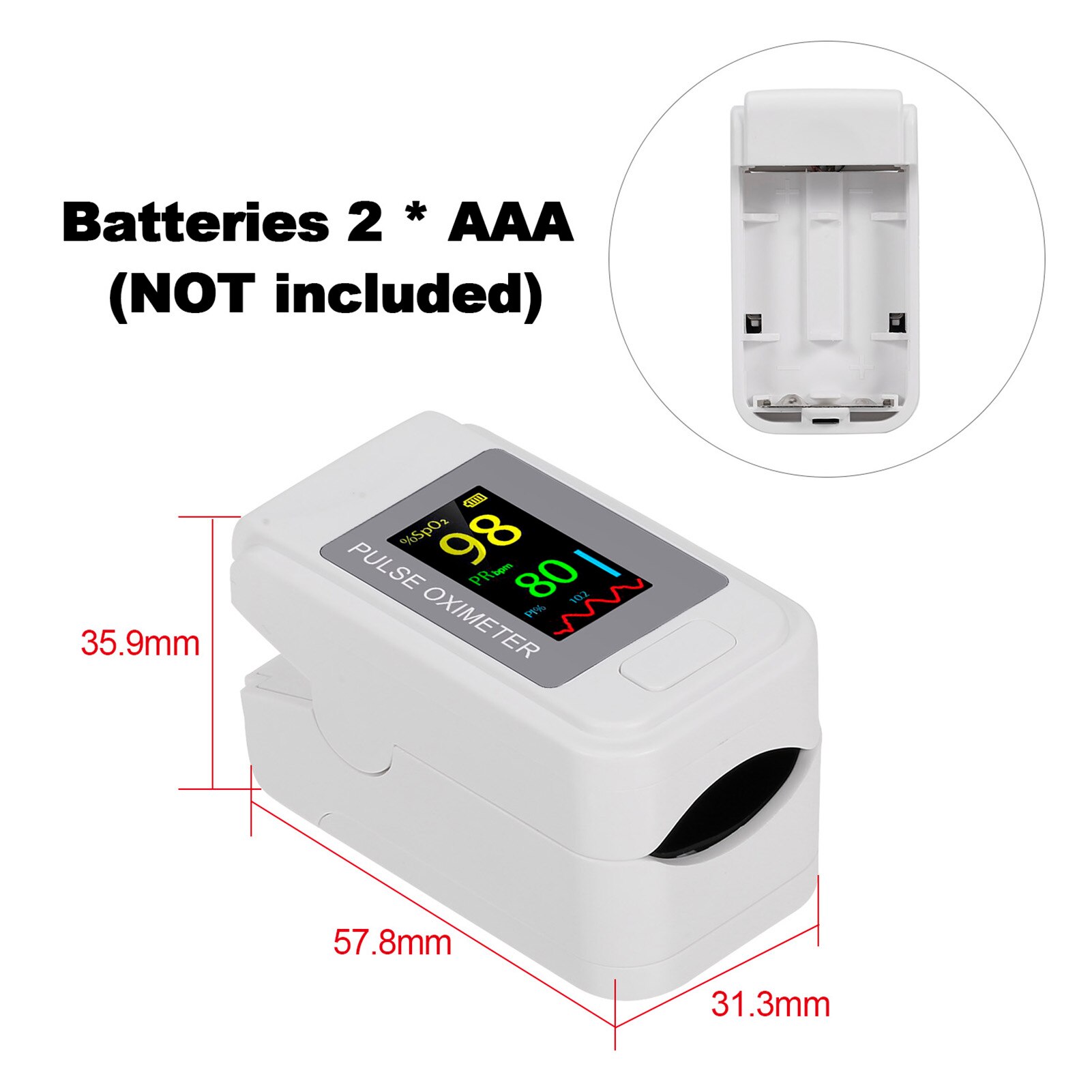 Digital fingertupp pulsoksymeter blod oksygen sensor metning lcd mini spo 2 monitor pulsfrekvensmåler meter pulsoksymetr