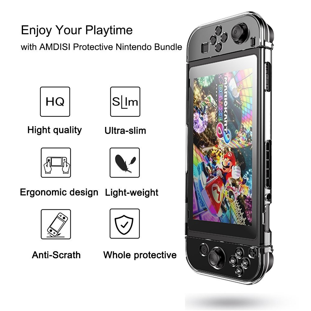 Nintend switch lite bærbar opbevaringspose anti-shock hård shell eva beskyttende bæretaske krystal transparent taske tilbehør