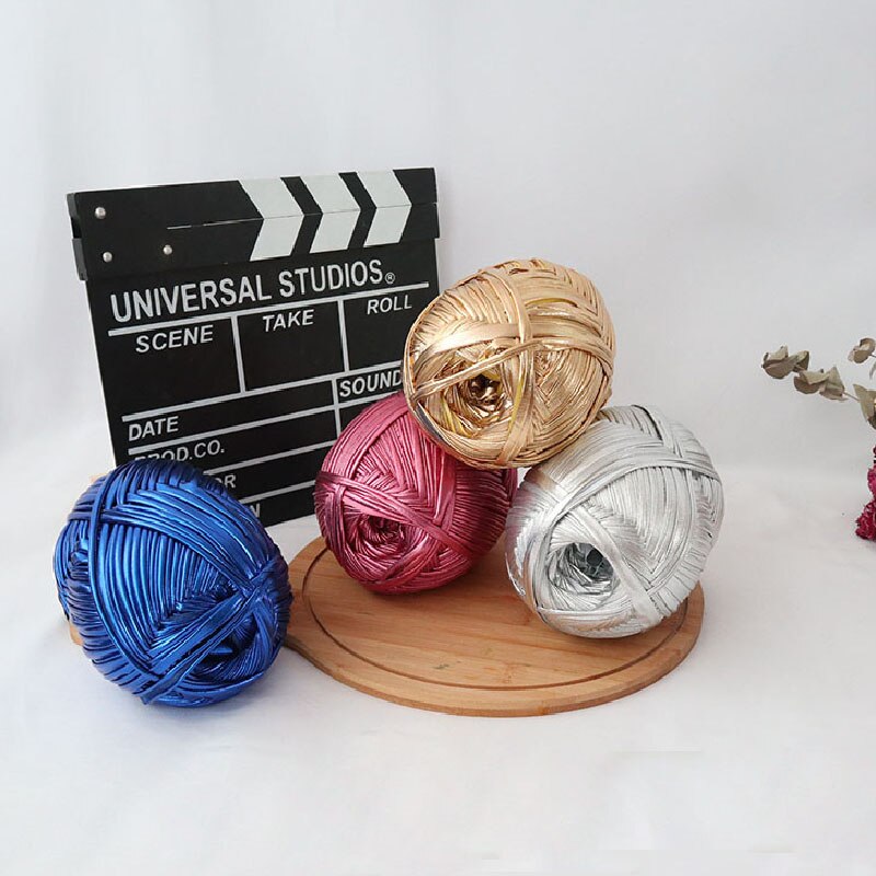 Metallic Tshirt Garen Gehaakte Breien Handwerken Weven Fancy Dikke Doek Wol Glanzend Goud Zilver Purse Handtas Diy Materiaal