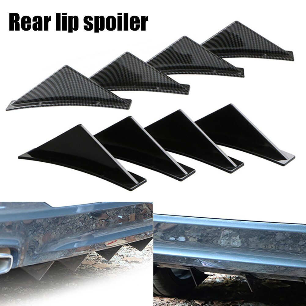 4pcs Universal Carbon Fiber Car Modified Rear Bumper Diffuser Triangle Spoiler For Bmw E46 E90 E60 E39 E36 F10 F30 X5 E53 E70
