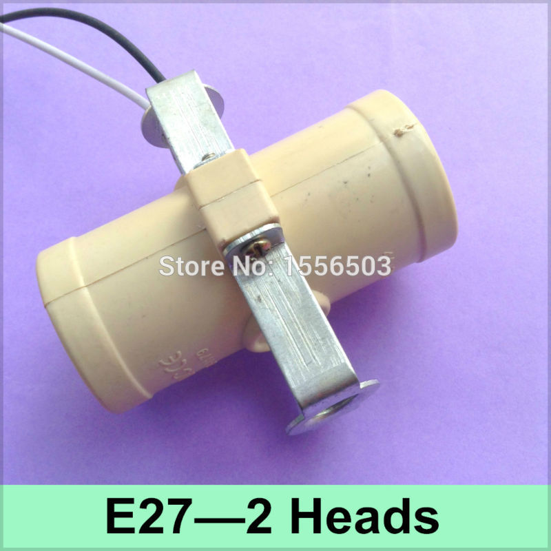 10X E27 2 Heads Lampvoeten Buld Licht Adapter E27 Lampvoet Houder Fotografie licht Dubbele E27 Beugel Socket