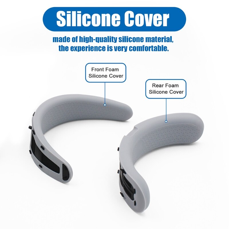 Capa de silicone vr anti-suor para oculus rift s, proteção em espuma frontal à prova de suor, conjunto de capa de silicone para substituição à prova d&#39;água e sujeira