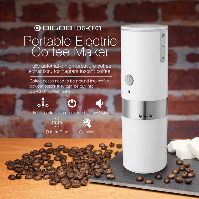 Digoo dg -cf01 bærbar elektrisk kaffetrakter usb automatisk kaffemaskin innebygd filterkopp kaffekvern til hjemreiser