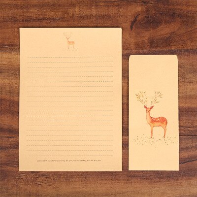 6 diseños Retro Kraft 10 sobres de papel 10 cartas de escritura juegos de papel fresco Elk Cruz línea amantes correo Oficina escuela papelería: Púrpura