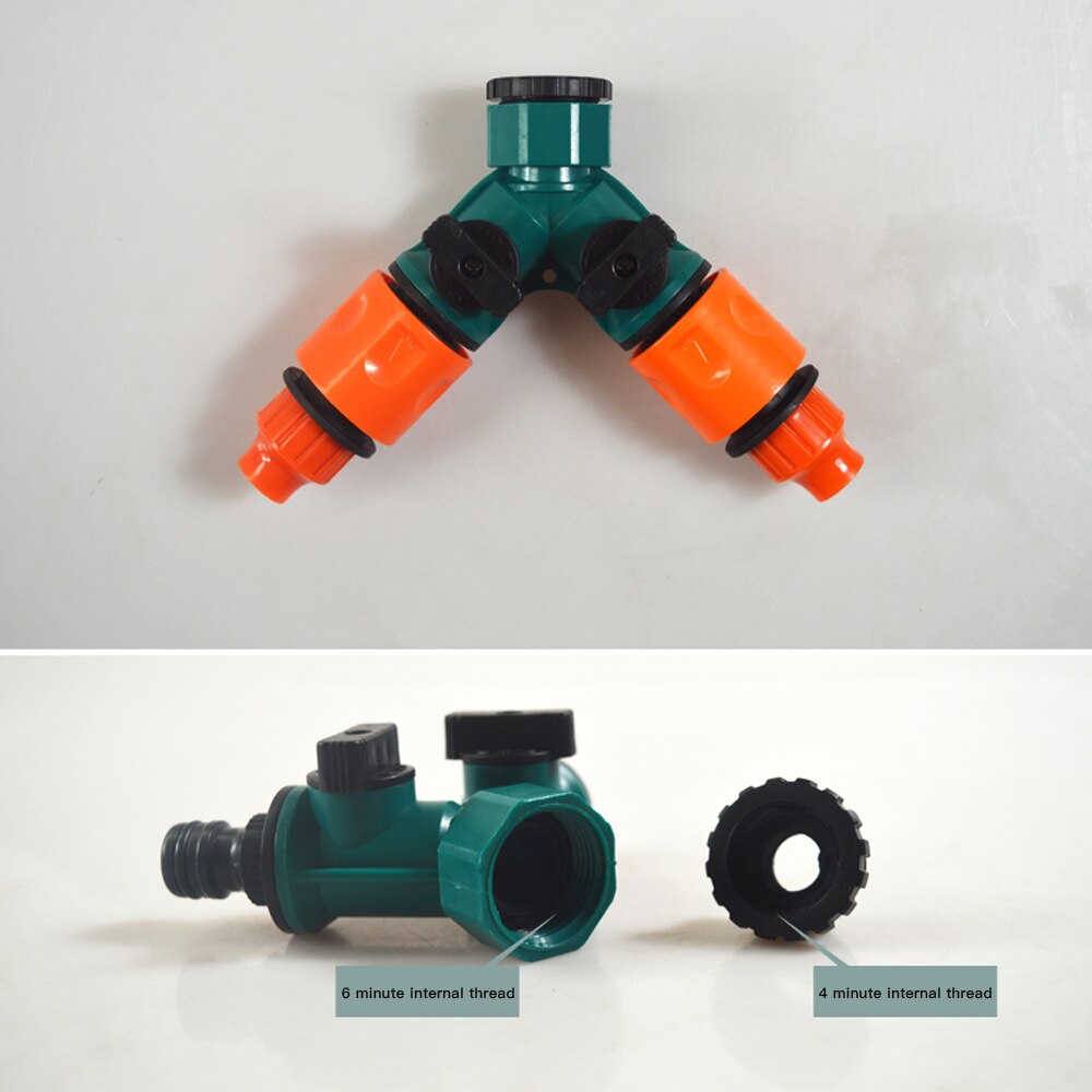 Faucet Y-Type Distribution Connection 2 Way Tap Water Splitter Garden Tap Irrigation Valve Hose Pipe Quick Connector Adapter