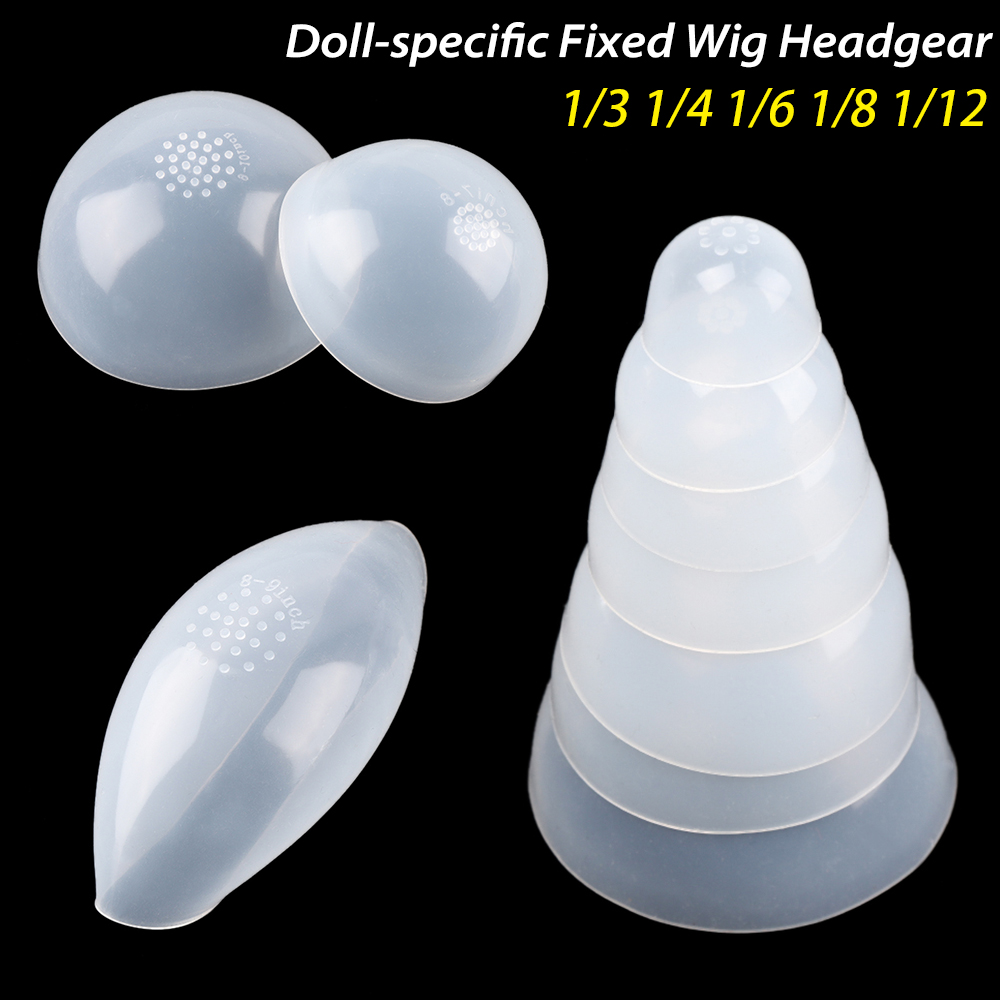 Dukkespecifik fast paryk hovedbeklædning silikone hovedbeklædning til 1/3 1/4 1/6 1/8 1/12 dukke diy skridsikker anti-farvning hår parykker dække