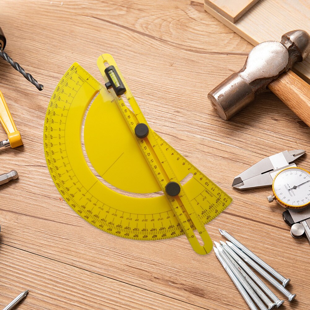 Wood Measure Ruler Profile Marking Tool 180 Degree Protractor Angle Finder Arm Rotary Measuring Ruler Angle Ruler Gauge