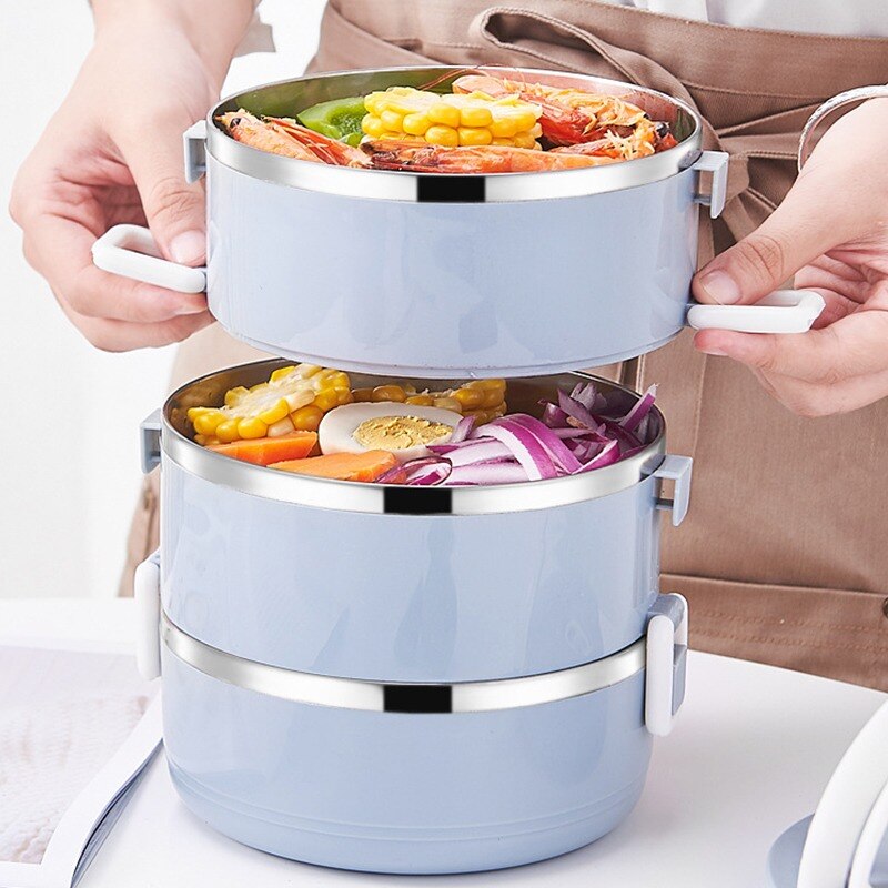 Cute Japanese Lunch Box For Kids School Portable Food Container Stainless Steel Bento Box Kitchen Leak-Proof Lunchbox Heated