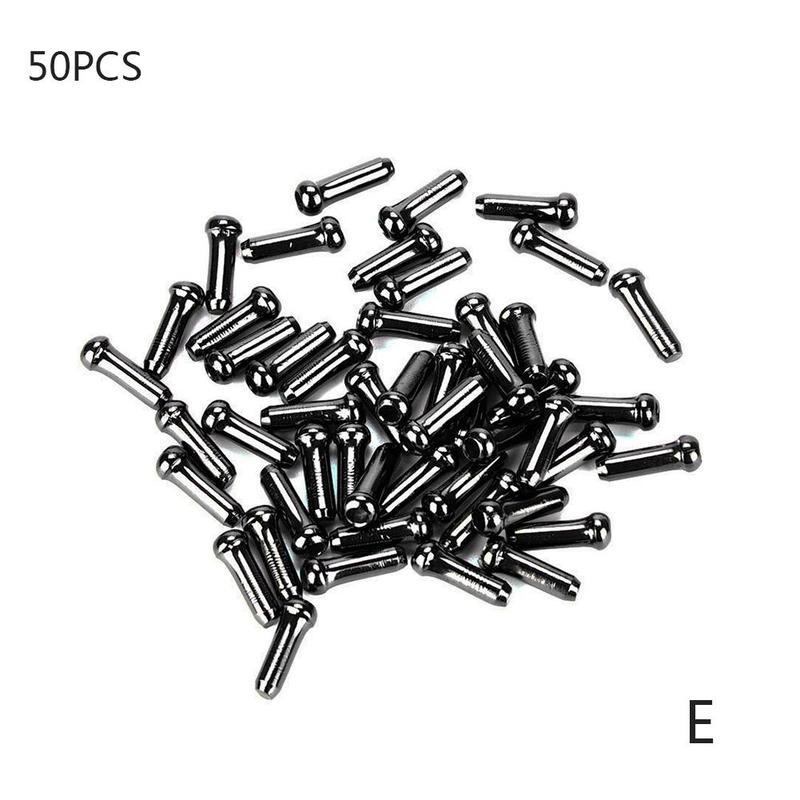 50pcs Aluminum Alloy Brake Wire End Cap Cable Parts Accessories Parts Cap Cables Brake Shift Bicycle Cover Bike Core Gear L W3U6: black