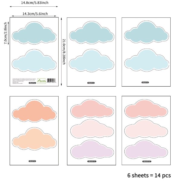 Cute Cartoon Decal Rainy Cloud Tree Wall Stickers Peel Stick Window Glass Wallpaper Vinyl Decal Baby Girl Bedroom Decor Fun Life: PA147