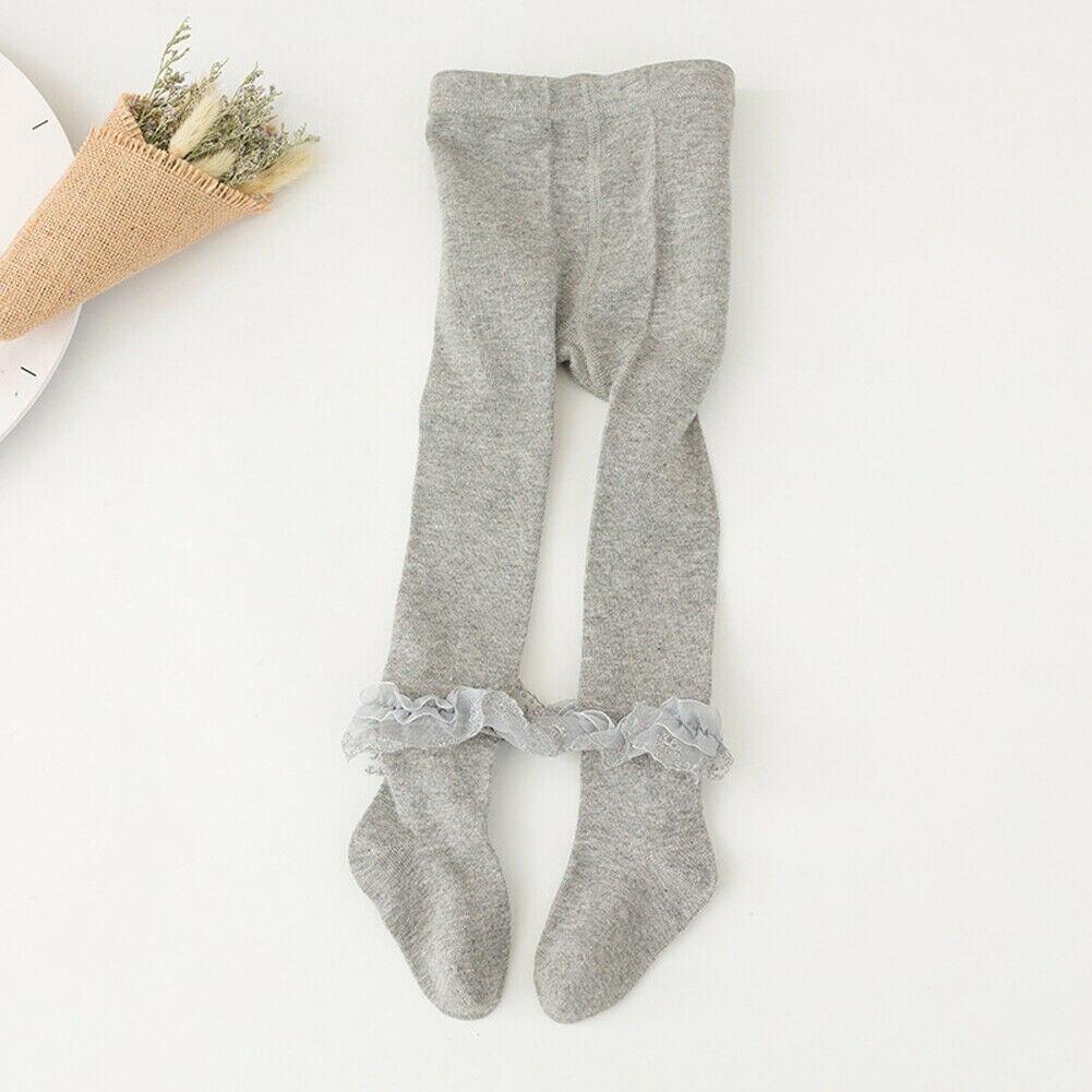 Nova marca de bebê collants crianças menina algodão quente meia-calça malha ballet menina algodão sólido estiramento primavera outono laço bonito 2019: Cinza / 0 and 1 Y