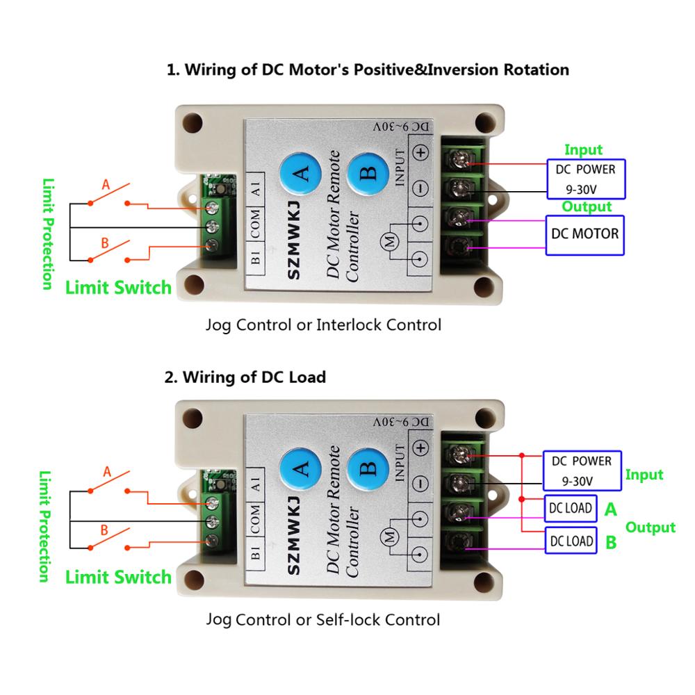 DC 9-30V 10A Positive Inversion Controller &Wireless Remote Control for Forward Reverse Rotation of DC Motor / Linear Actuator