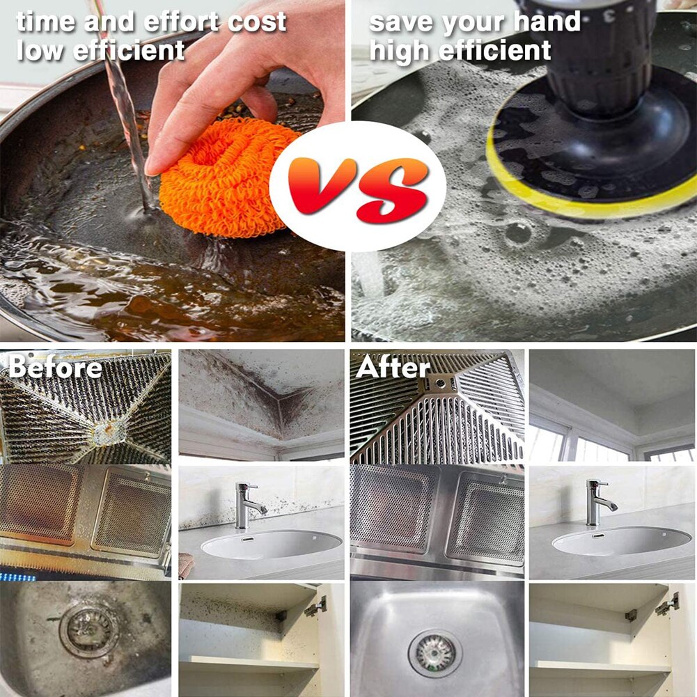 Gorąca sprzedaż elektryczna szczotka robić wiertarki zestaw plastikowa okrągła szczotka robić czyszczenia dywanów szklane opony samochodowe szczotki nylonowe mocne ścieranie wiertła