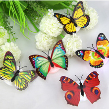 Farverig skiftende sommerfugl led natlampe hjem værelse bryllupsfest skrivebord vægindretning med sugepude børn  #40