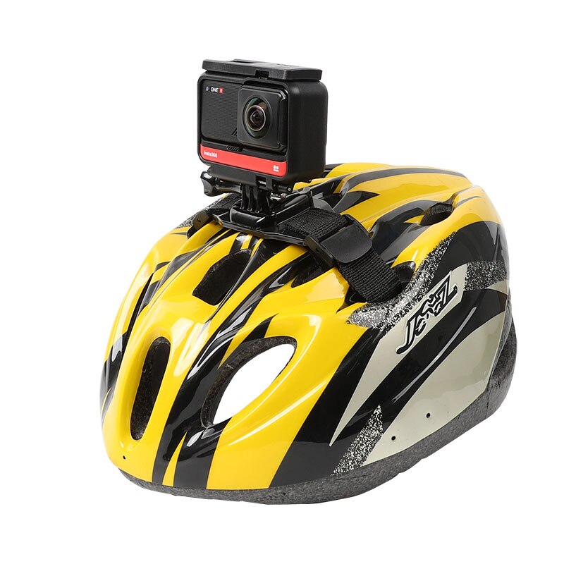 Cykelhjelm stativmontering til insta 360 one r / x ridetilbehør 360 ° panoramakamera kamera cykelhjelm fastgørelsesbeslagsrem