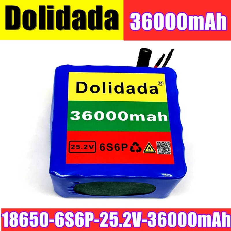 6S6P 24V 36Ah 25.2V 36000mah lithium battery pack batteries for electric motor bicycle ebike scooter wheelchair cropper with BMS