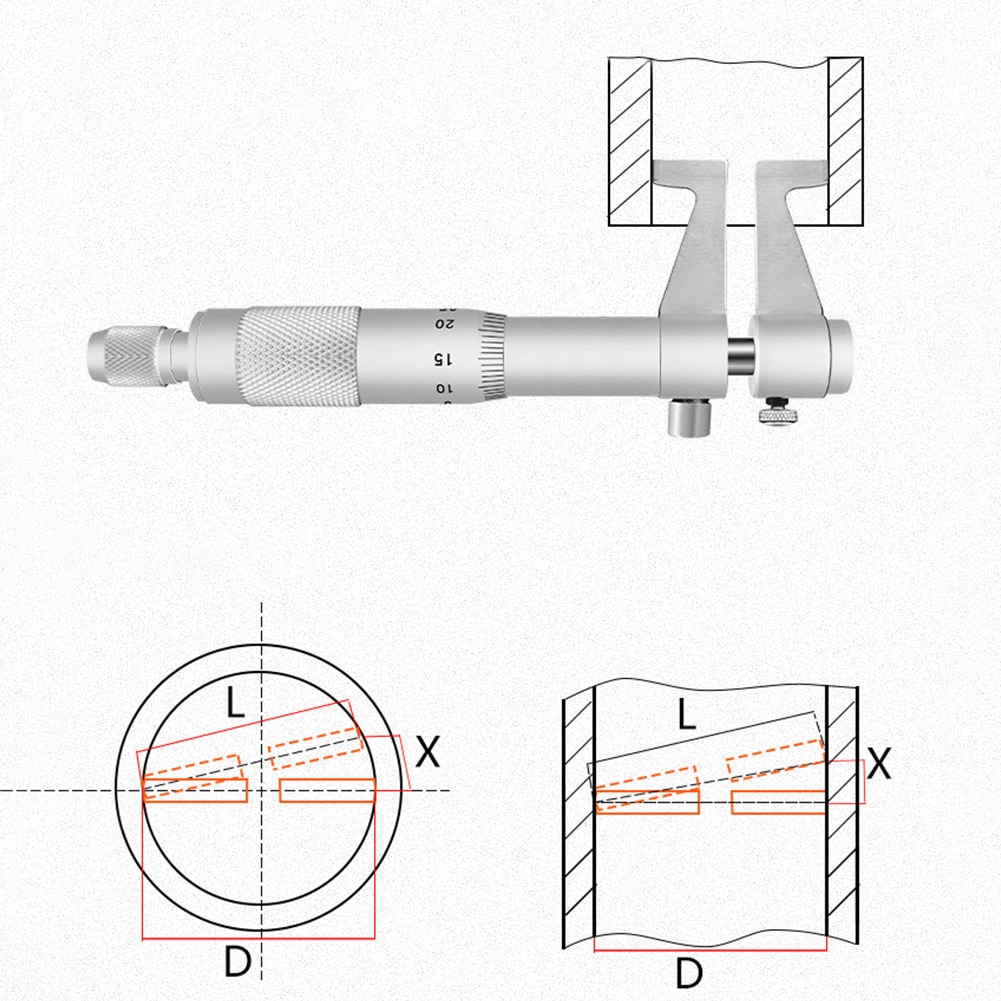 Binnendiameter Micrometer Remklauw Spiral Micrometer Meten Instrumenten Houtbewerking Gadget Diepte Meting