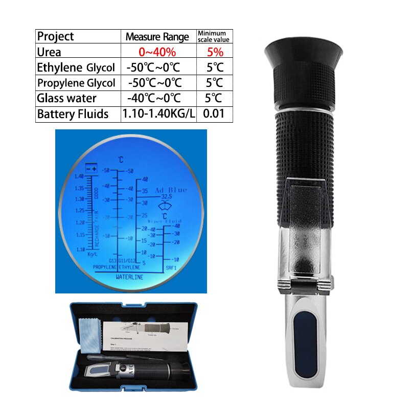 Automobil Harnstoff Konzentration Meter Glas Reiniger Frostschutz Gefrierpunkt Meter Zelle Batterie flüssigkeit Dichte Tester: Harnstoff 0-40