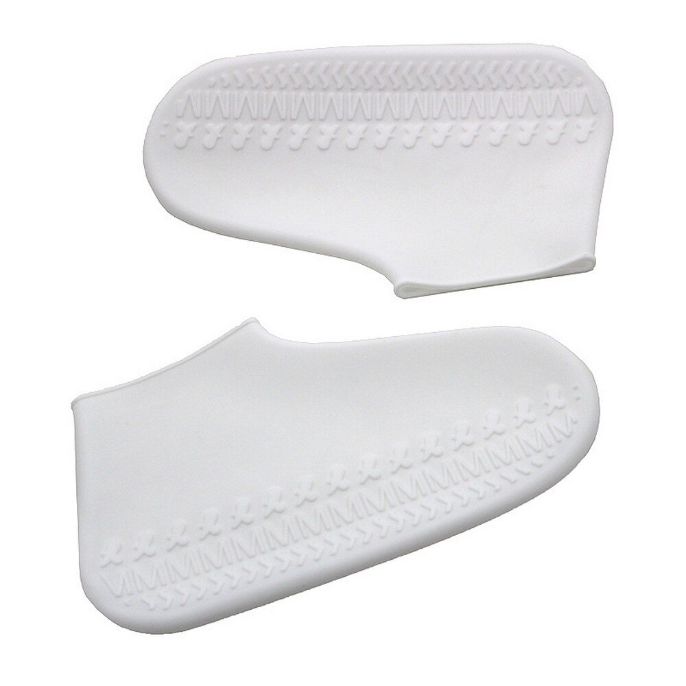 Regen Stiefel Abdeckung Wasserdichte Schuhe Abdeckung Silikon Regendicht Mehrweg Abdeckungen Gummi Slip-beständig Regen Boot Überschuhe Männer Frauen: white