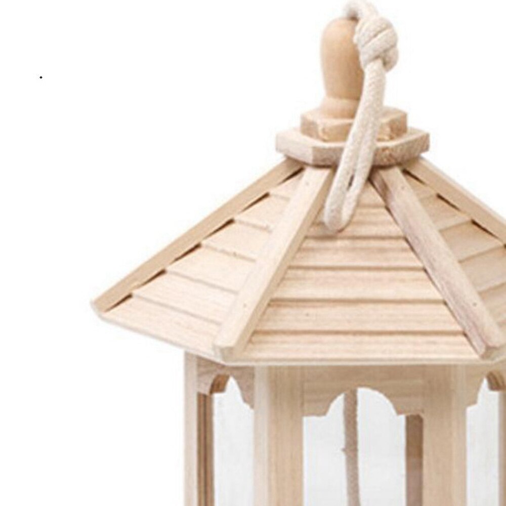 Wooden House Bird Feeder Hanging Feeding Station Hollow Bird Feeder Home Garden Yard Outdoor Pet Decors