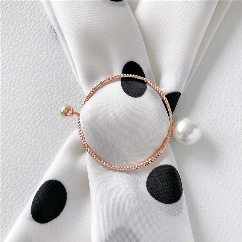 1 Stuks Sjaal Ring Wilde Parel Zijden Sjaal Gesp Kleding Hoek Knoop Vierkante Sjaal Knop Sjaal Accessoires: COLOR 21