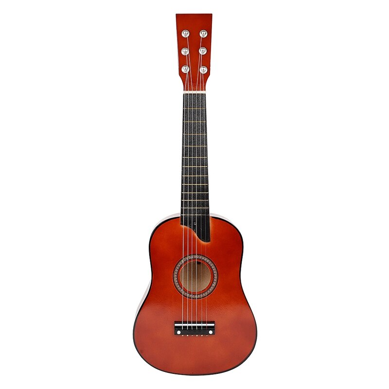 IRIN-guitarra acústica de tilo de 25 pulgadas, 12 trastes, 6 cuerdas con púa y cuerdas para niños principiantes, Color café