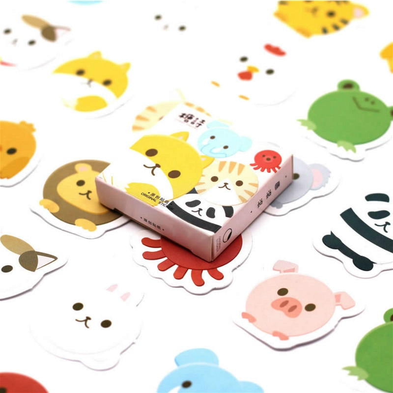 40 PCS Animal Family Friends Sticker Animal Decals Stickers for Children to Laptop Suitcase Guitar Fridge Bicycle Car