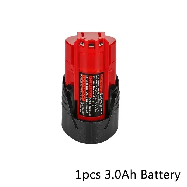 2025 para batería Milwaukee 12V M12 3Ah Compatible con batería de herramientas Milwaukee M12 XC 48-11-2410 48-11-2420 48-11-2411: Oro