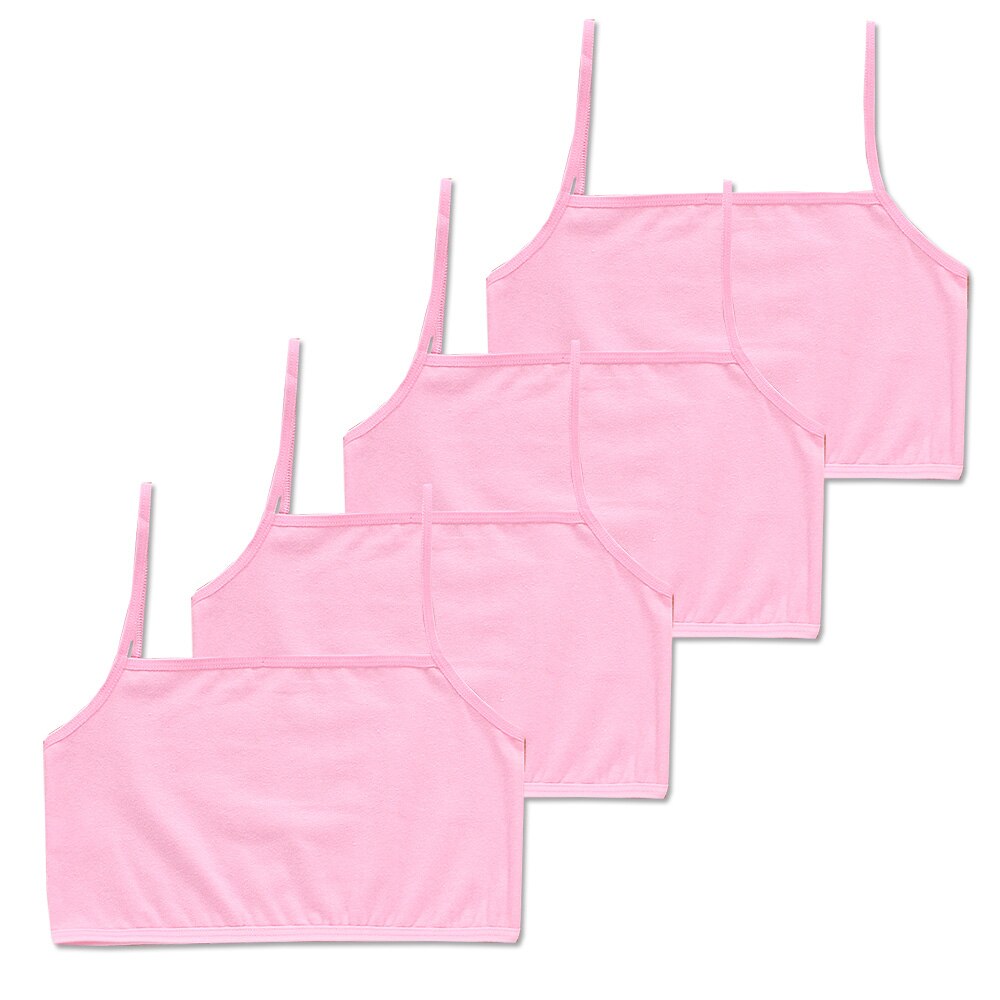 4 stk/parti bh'er teenagere piger undertøj børn bomuld ensfarvet sommer børnesele teenage 6-12y pinkycolor hipster sport: Hegn 4 / 8