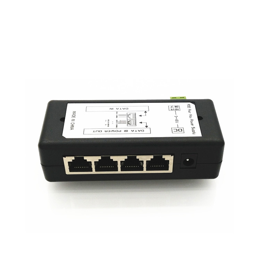 ESCAM 4 Ports 8 portsPoE Injector PoE Power Adapter Ethernet Power Supply Pin 4,5(+)/7,8(-) Input DC12V-DC48V for IP Camera