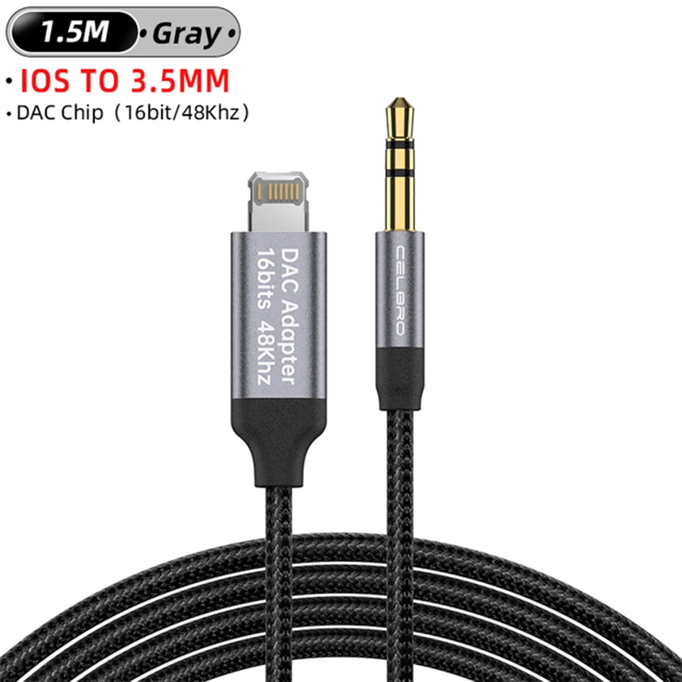 Do iPhone 15 Adapter audio Aux do iOS do 3,5 mm Jack Kabel Złącze Rozgałęźnik Do Apple 14 13 12 11 Pro max plus Głośnik samochodowy: YELLOW
